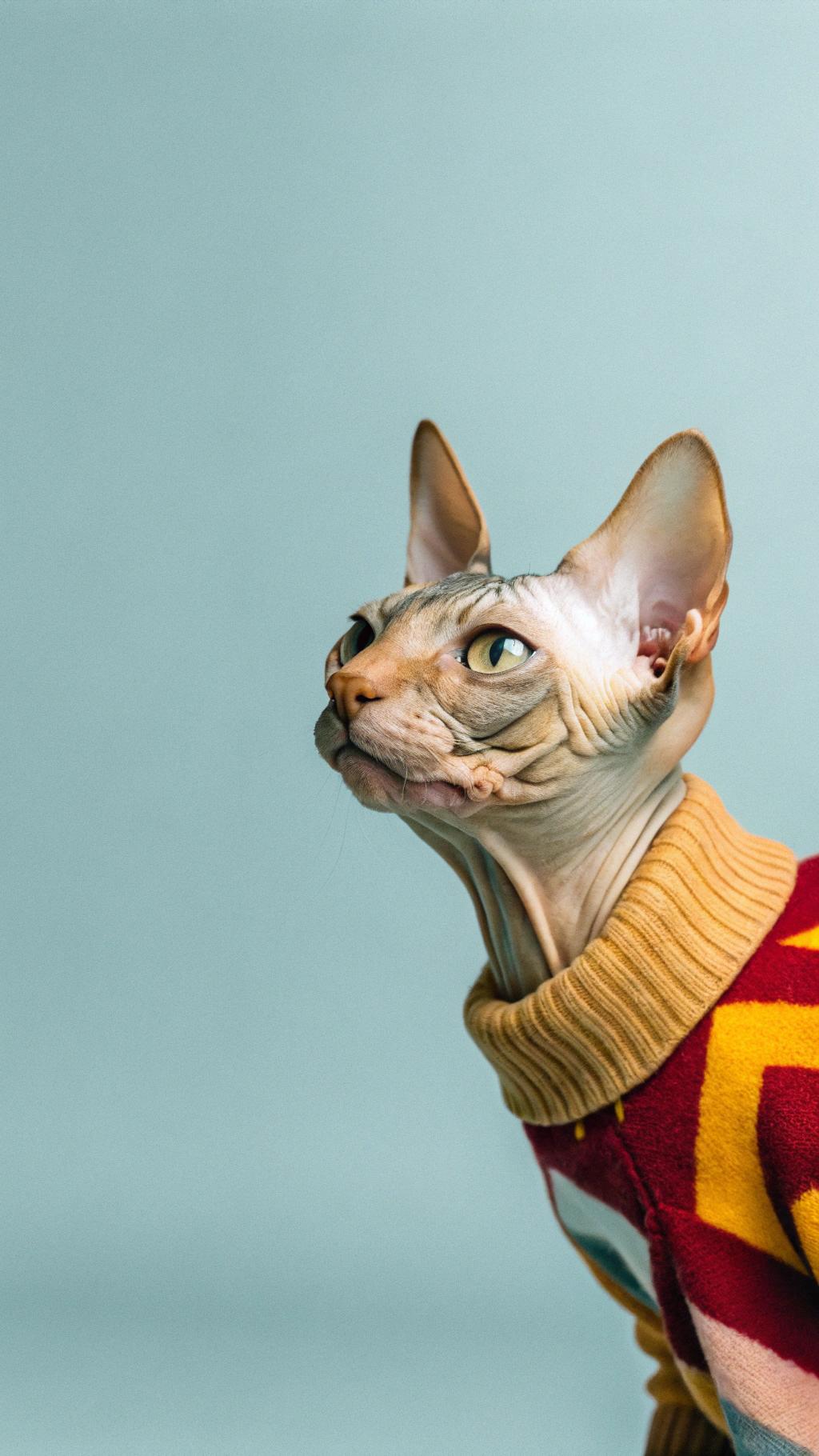 The sweater is emblazoned with "World's Okayest Detective" in bold, rainbow letters. This esteemed feline has solved numerous mysteries within its community, from missing toys to unexplained food disappearances. Its keen senses and sharp instincts have made it a valuable asset to the neighborhood watch program, earning it this title as well as a reputation for being the best detective in town.